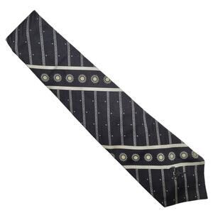 Vintage Countess Mara‎ Men's Black Gold Geometric Medallion Tie Preppy Office